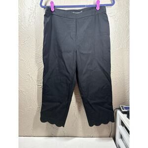 Zac‎ & Rachel Womens Pants Black  Stretch Pull on Scallop Hem Petite Size 8P